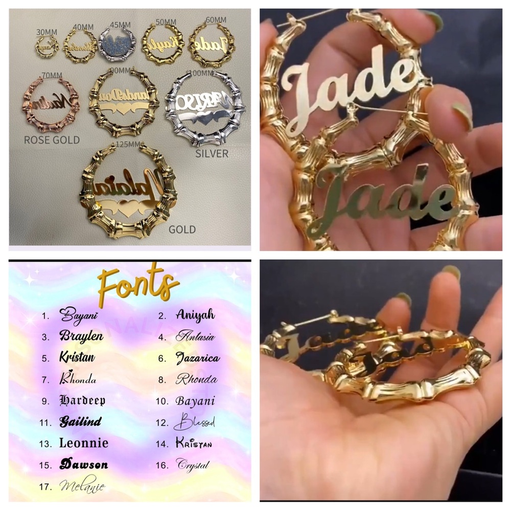 Gold Bamboo Hoop Earrings